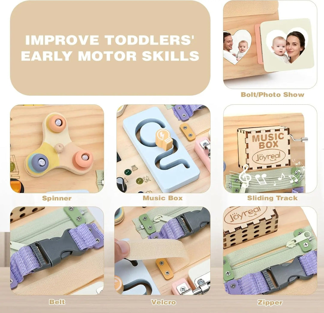 Montessori Busy Board for Early Learning Kids