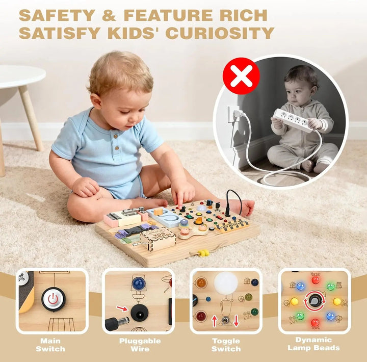 Montessori Busy Board for Early Learning Kids