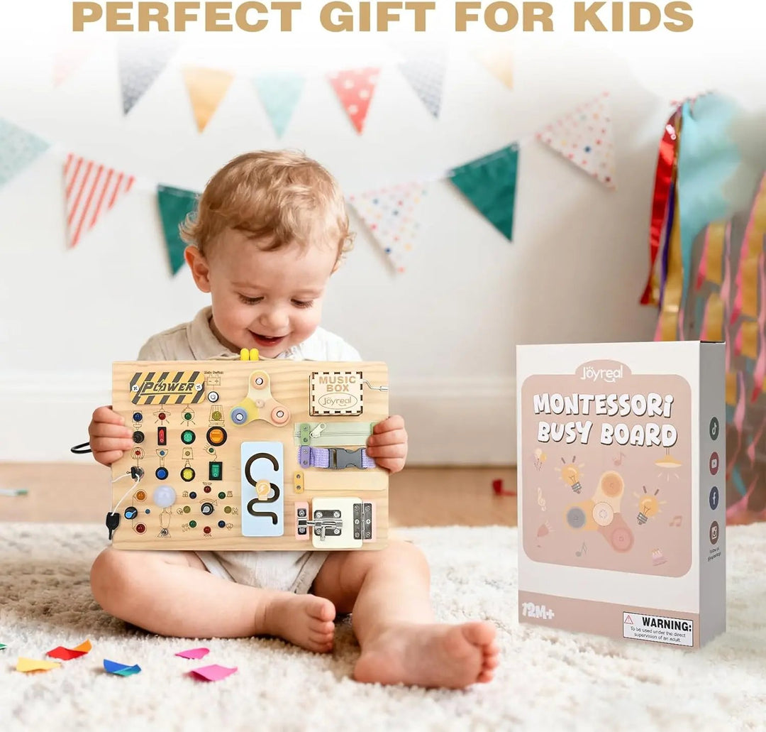 Montessori Busy Board for Early Learning Kids