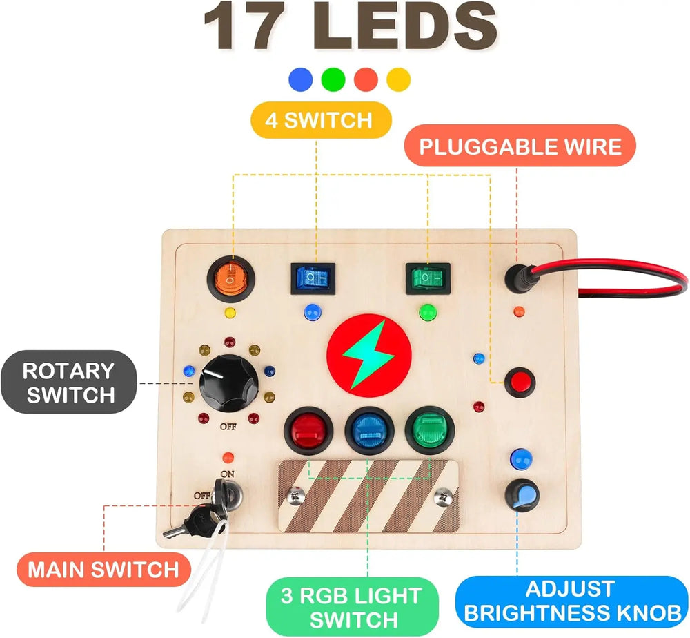 Montessori Busy Board Wooden Sensory Toys for Toddlers
