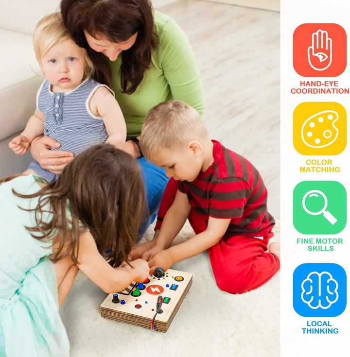 Montessori Busy Board Wooden Sensory Toys for Toddlers