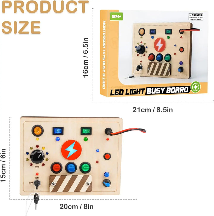 Montessori Busy Board Wooden Sensory Toys for Toddlers