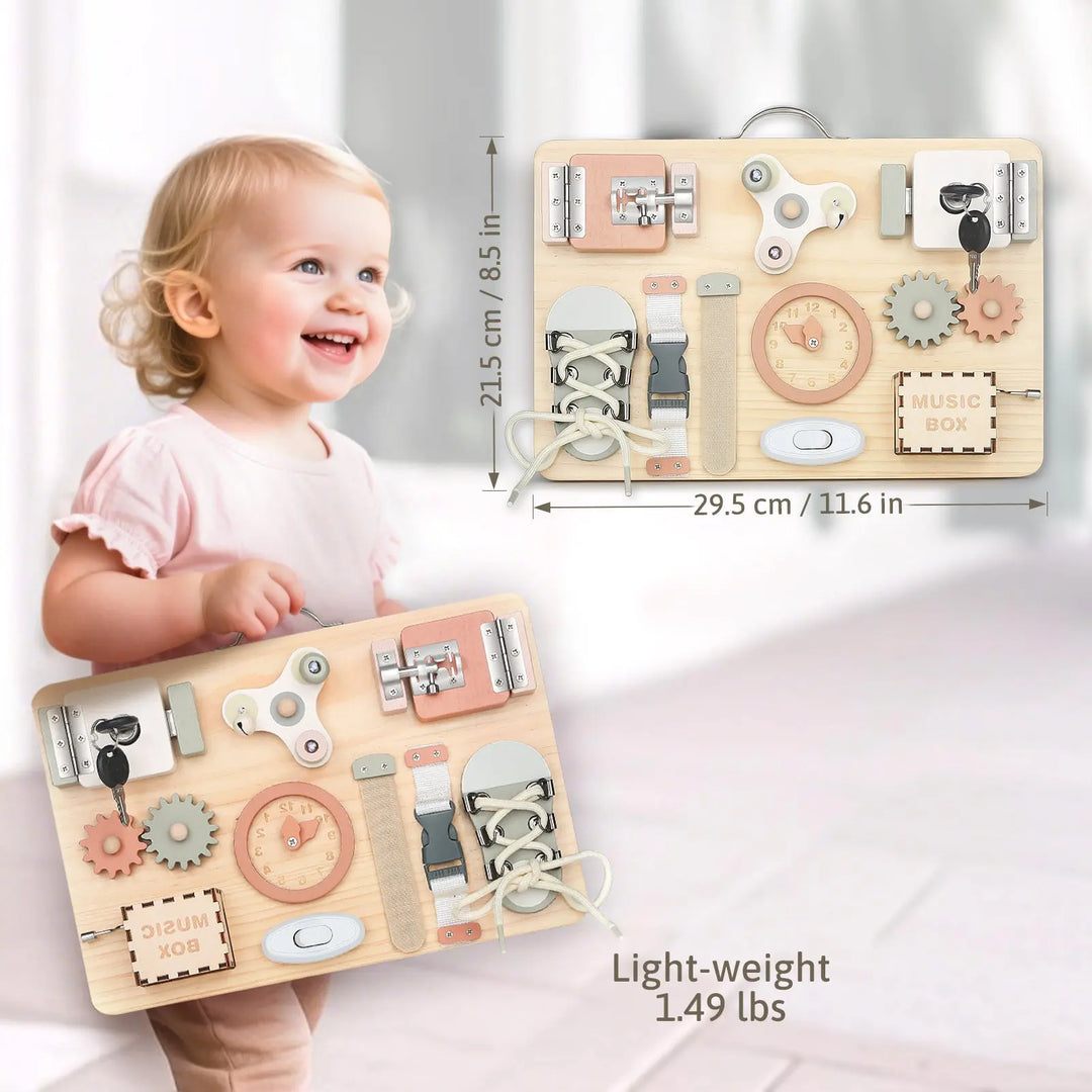 wooden busy board