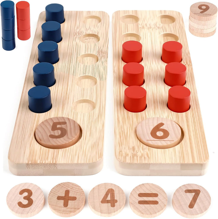 Wooden Montessori Counting Peg Board – Math Learning Toy for 3-5 Year Olds