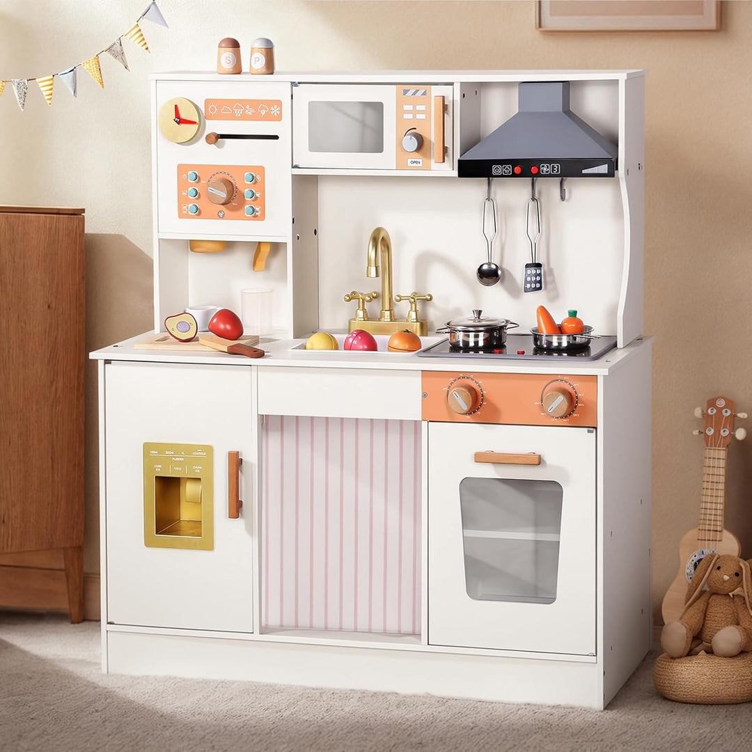 Wooden Play Kitchen Set for Kids Age 3+