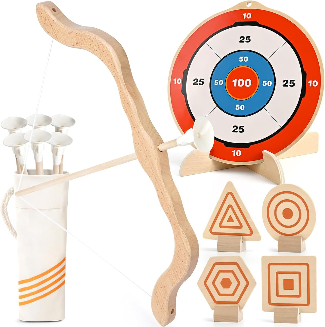 Wooden Bow and Arrow Set for Kids