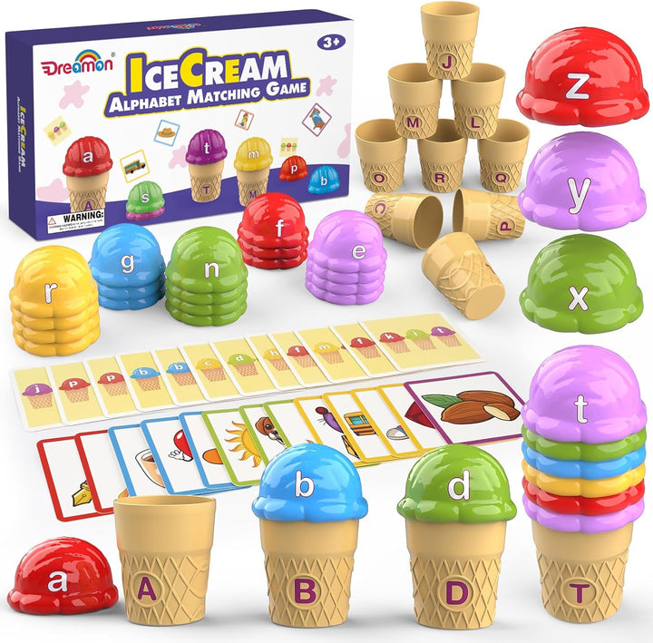 Ice Cream Sorting & Alphabet Toys – Montessori Learning for Toddlers