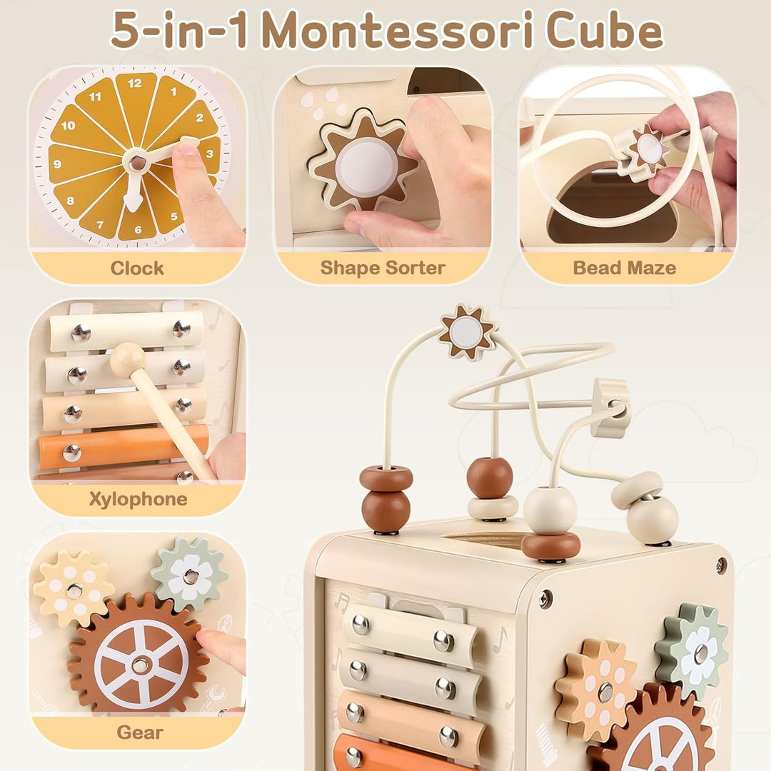 Toddler Montessori Activity Cube – Educational & Motor Skills Toy