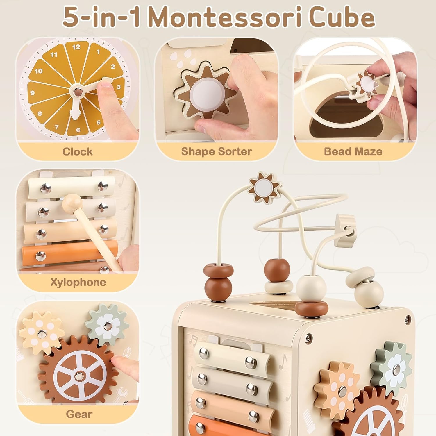 Educational Activity Cube for Toddlers 1-3