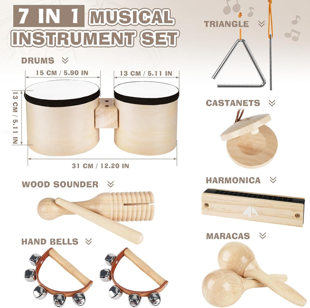 Toddlers Drum Set – 6-in-1 Montessori Musical Toys