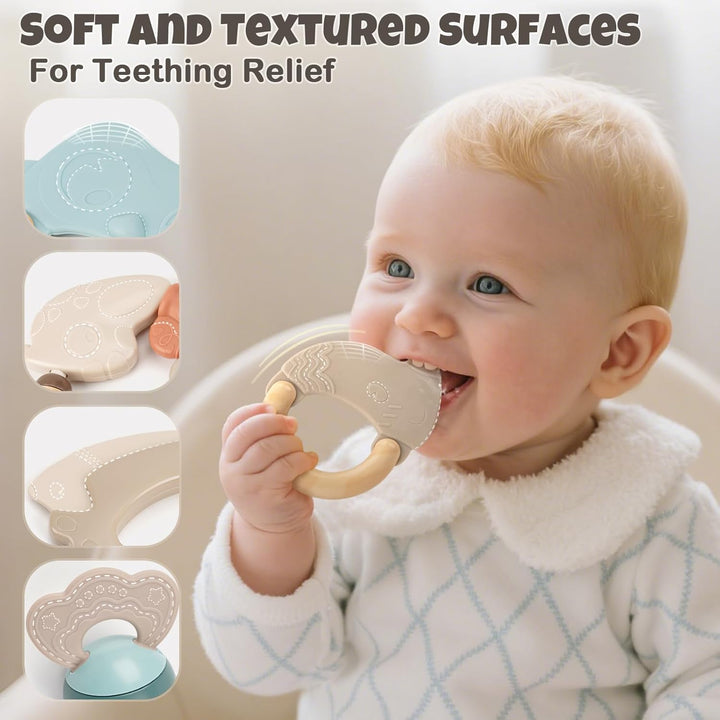 Baby Rattles & Teethers Set – Soft Sensory Toys for 0-6 Month Newborns