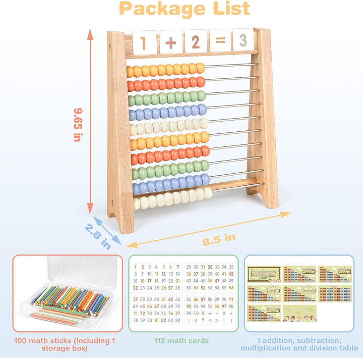 Wooden Abacus for Kids – Counting & Math Learning Toy for Preschoolers