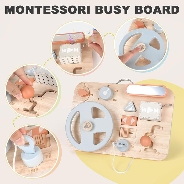 Wooden Montessori Sensory Board – Fine Motor Skills Toy for Kids