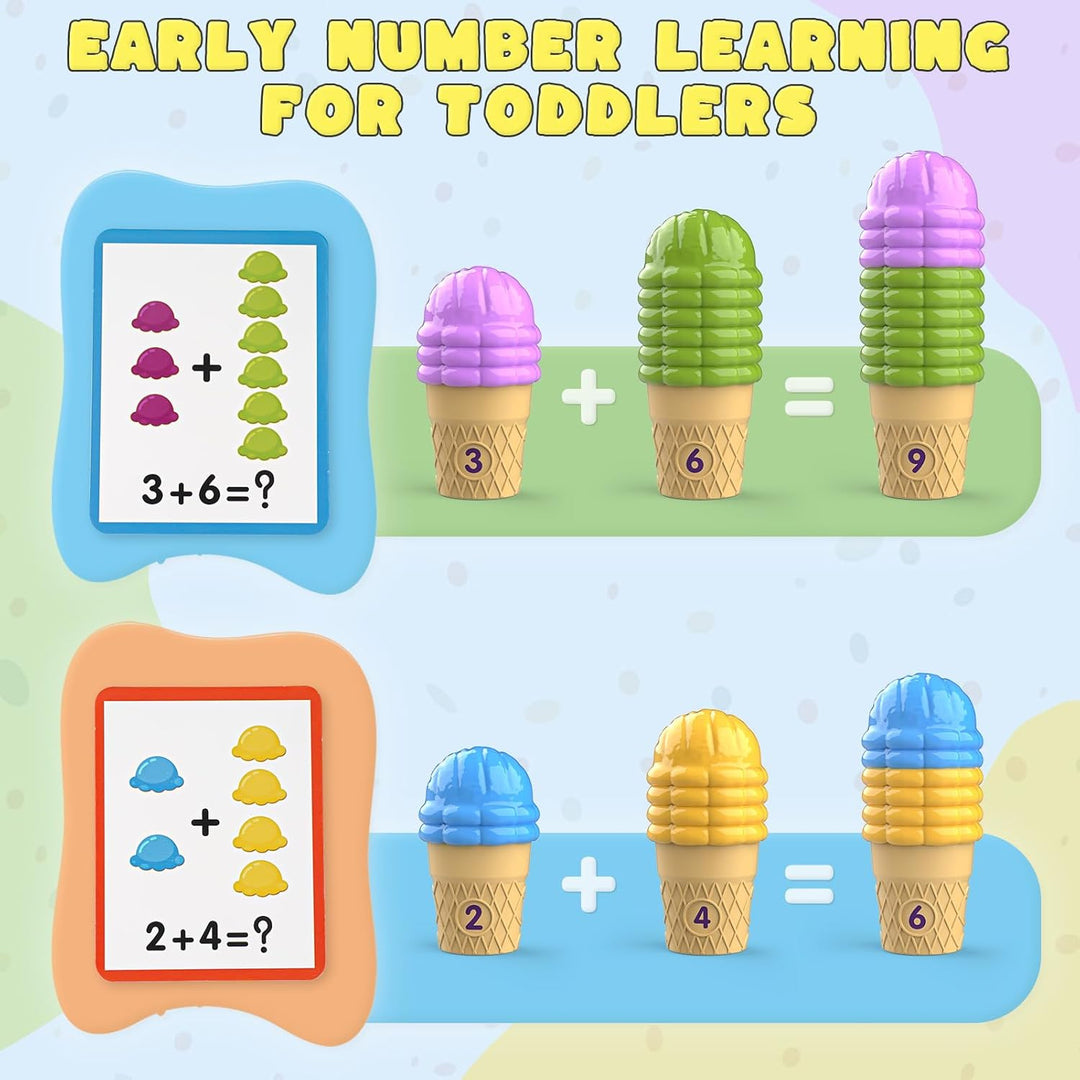 Ice Cream Sorting & Counting Toys – Montessori Math Learning Set for Toddlers