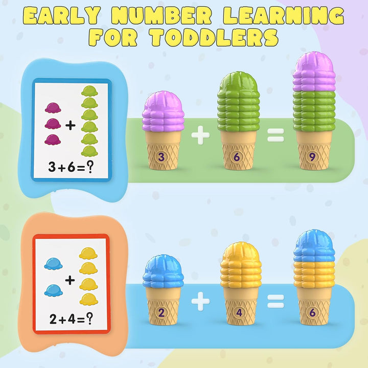 Ice Cream Sorting & Counting Toys – Montessori Math Learning Set for Toddlers