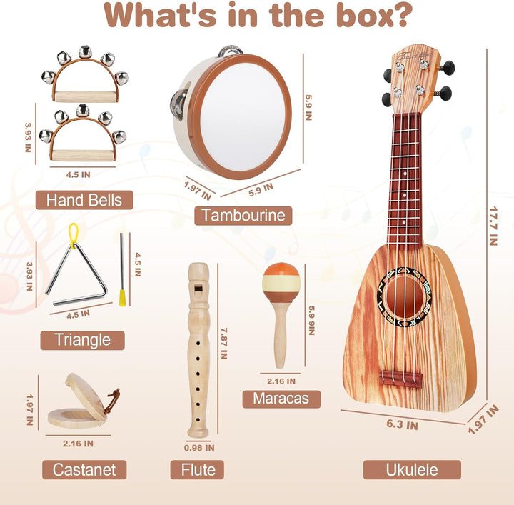 Toddlers Musical Guitar Set – Montessori 5-in-1 Instruments