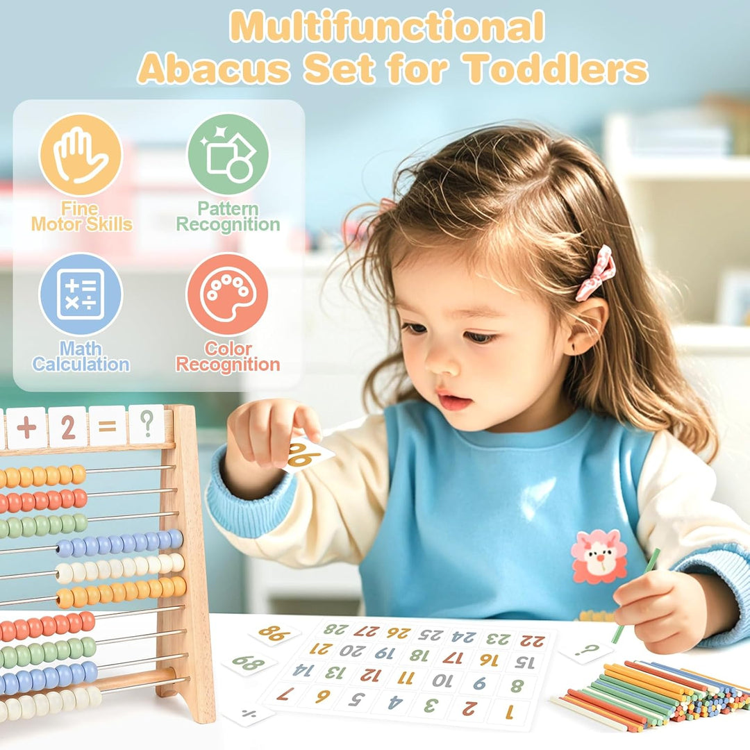 Wooden Abacus for Kids – Counting & Math Learning Toy for Preschoolers