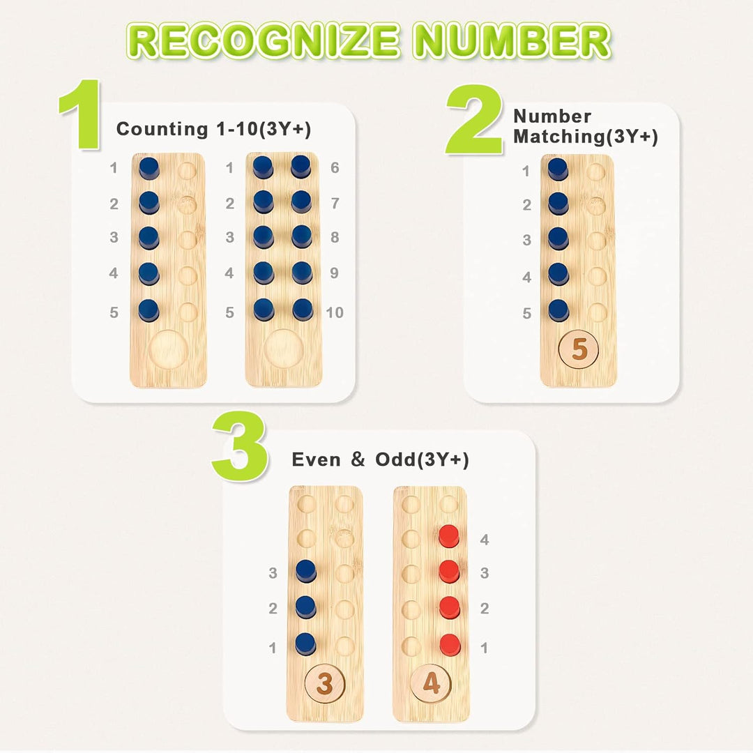 Wooden Montessori Counting Peg Board – Math Learning Toy for 3-5 Year Olds