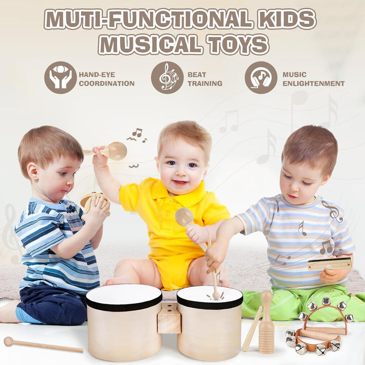 Toddlers Drum Set – 6-in-1 Montessori Musical Toys