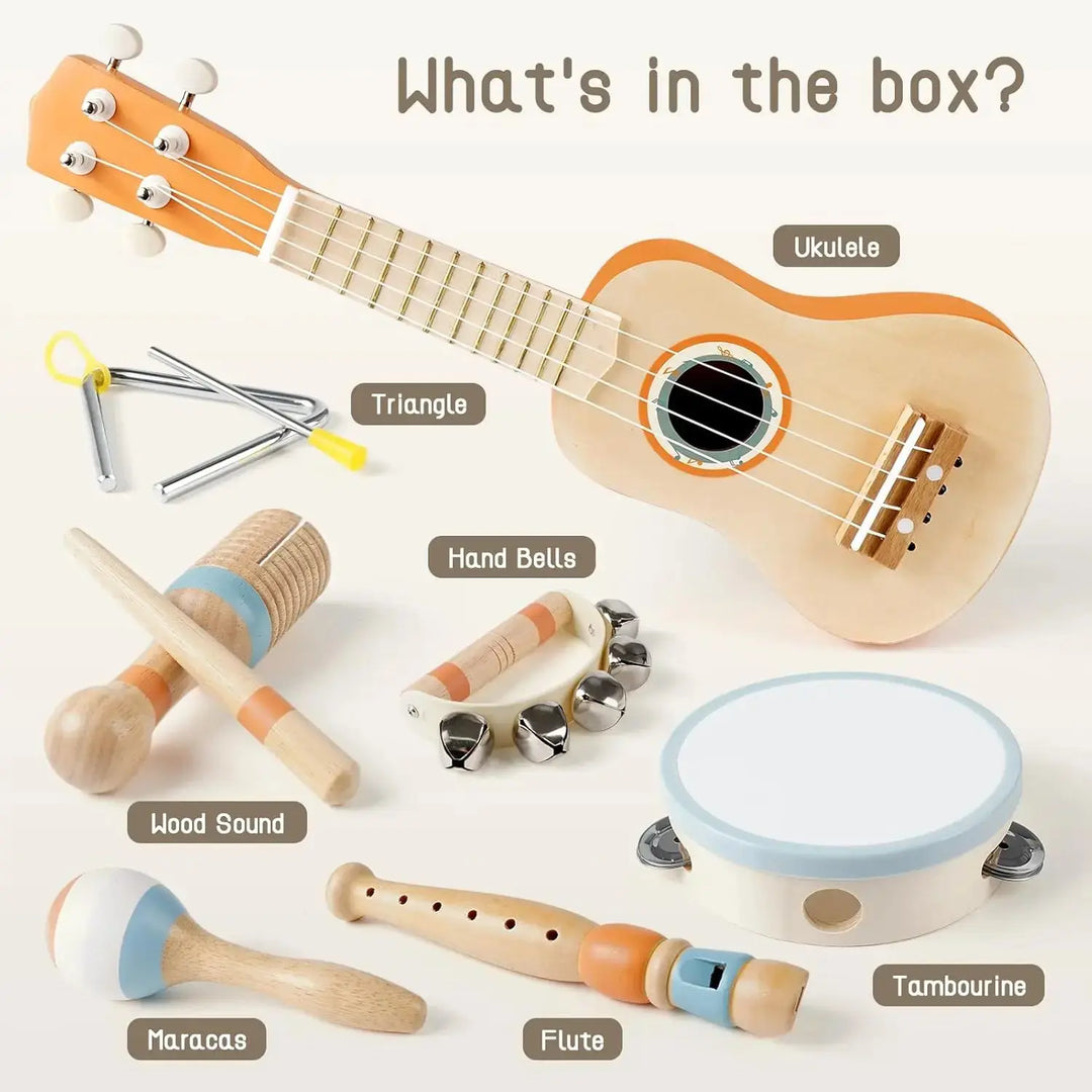 Assorted Kids Instruments Musical Instruments for Toddlers 2-4 – 7 in 1 Kids Guitar Set Toy – Joyreal