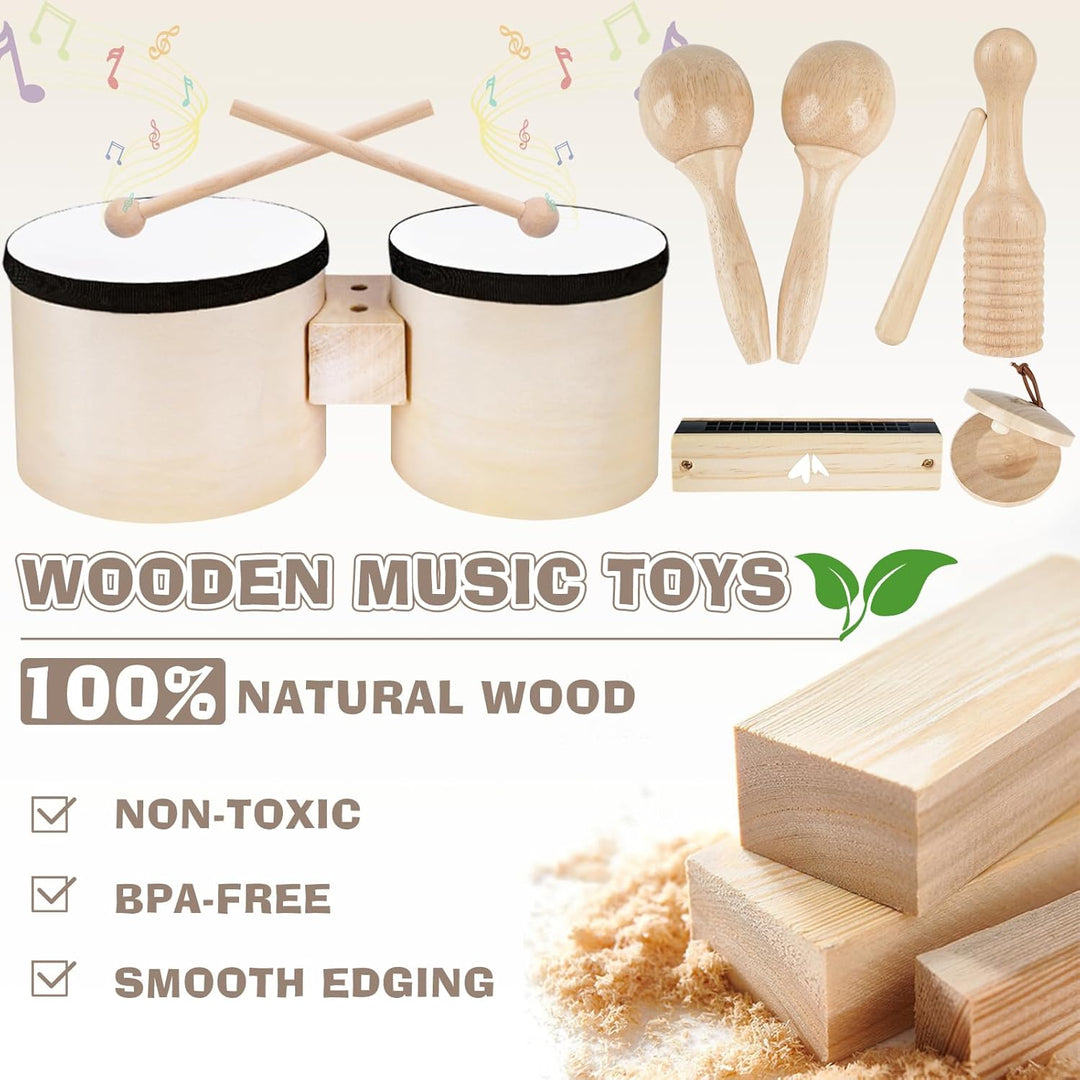 Toddlers Drum Set – 6-in-1 Montessori Musical Toys
