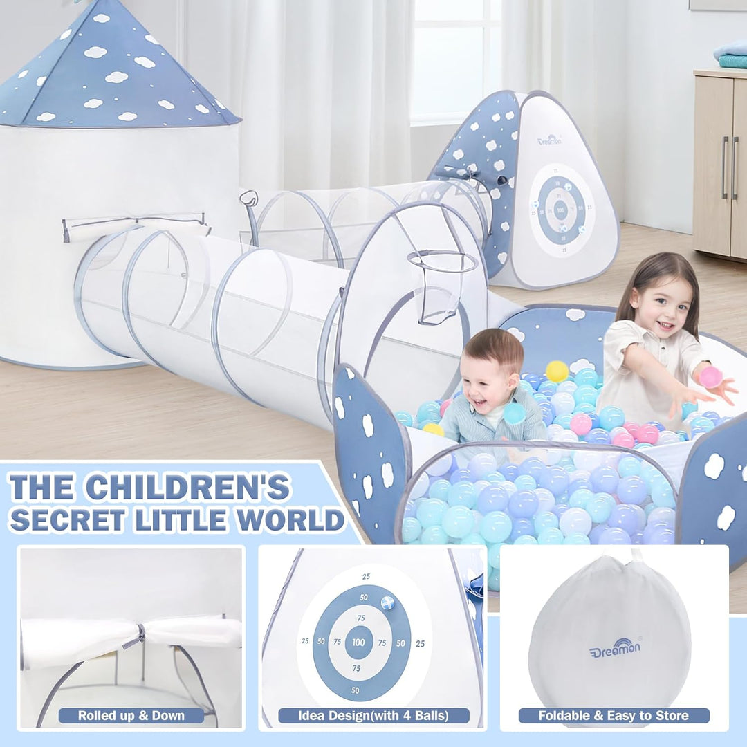 5 in 1 Kids Play Tent with Tunnel for Toddlers