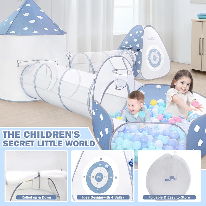 5 in 1 Kids Play Tent with Tunnel for Toddlers