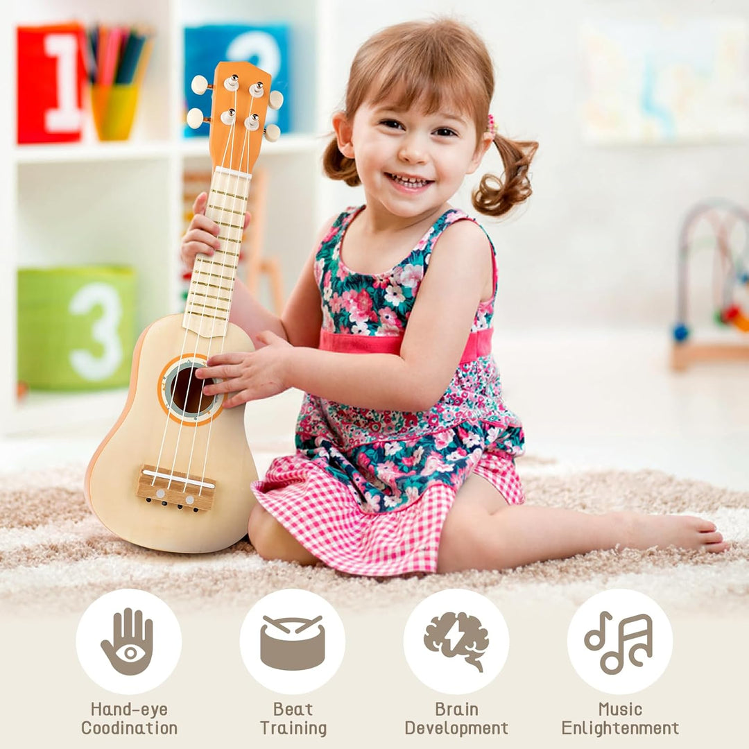 Toddlers 7-in-1 Musical Set – Ukulele & Percussion Toys for 2-5 Year Olds