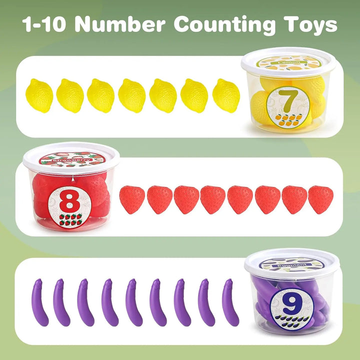 Color Sorting Toys with Play Food for Toddlers 