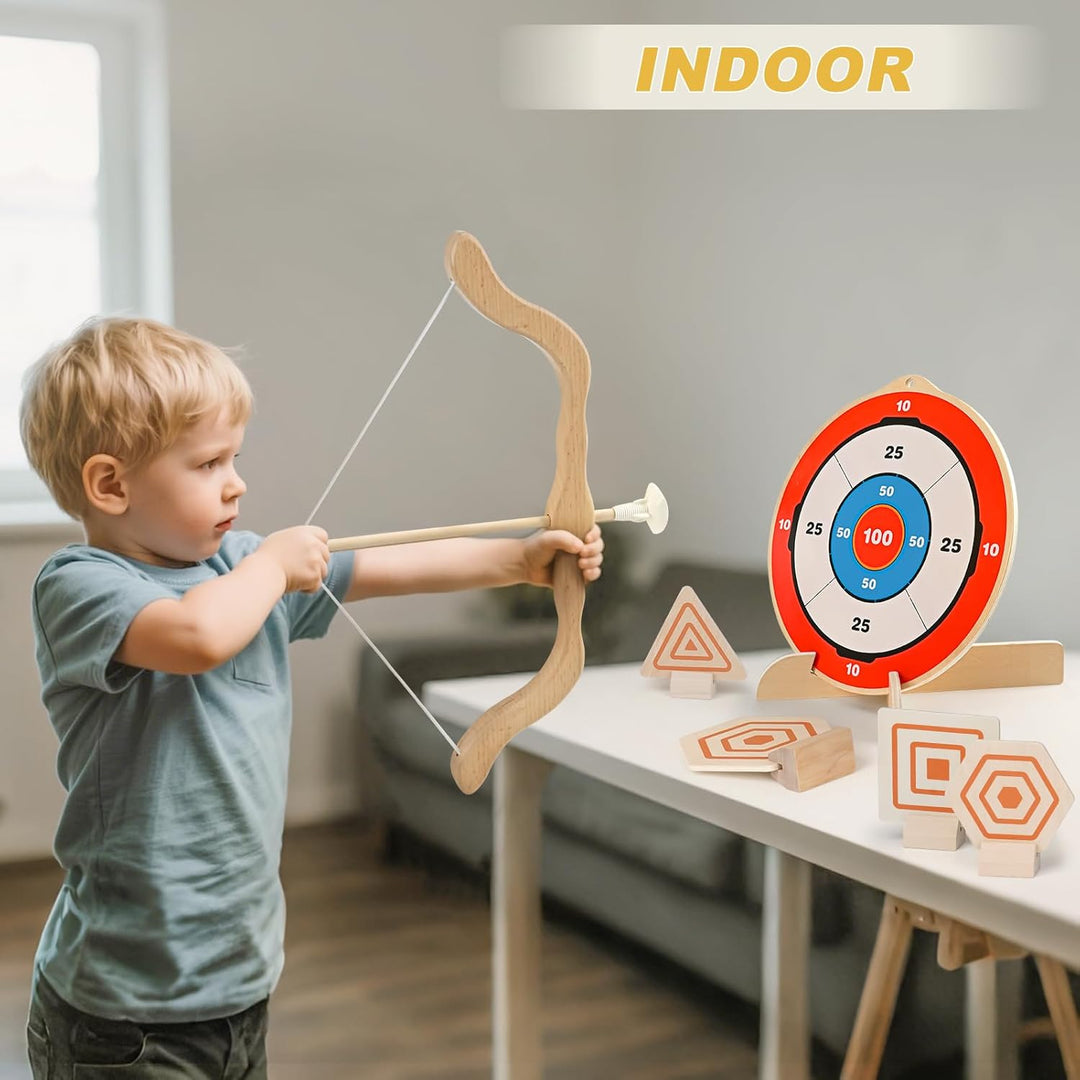 Wooden Bow and Arrow Set for Kids