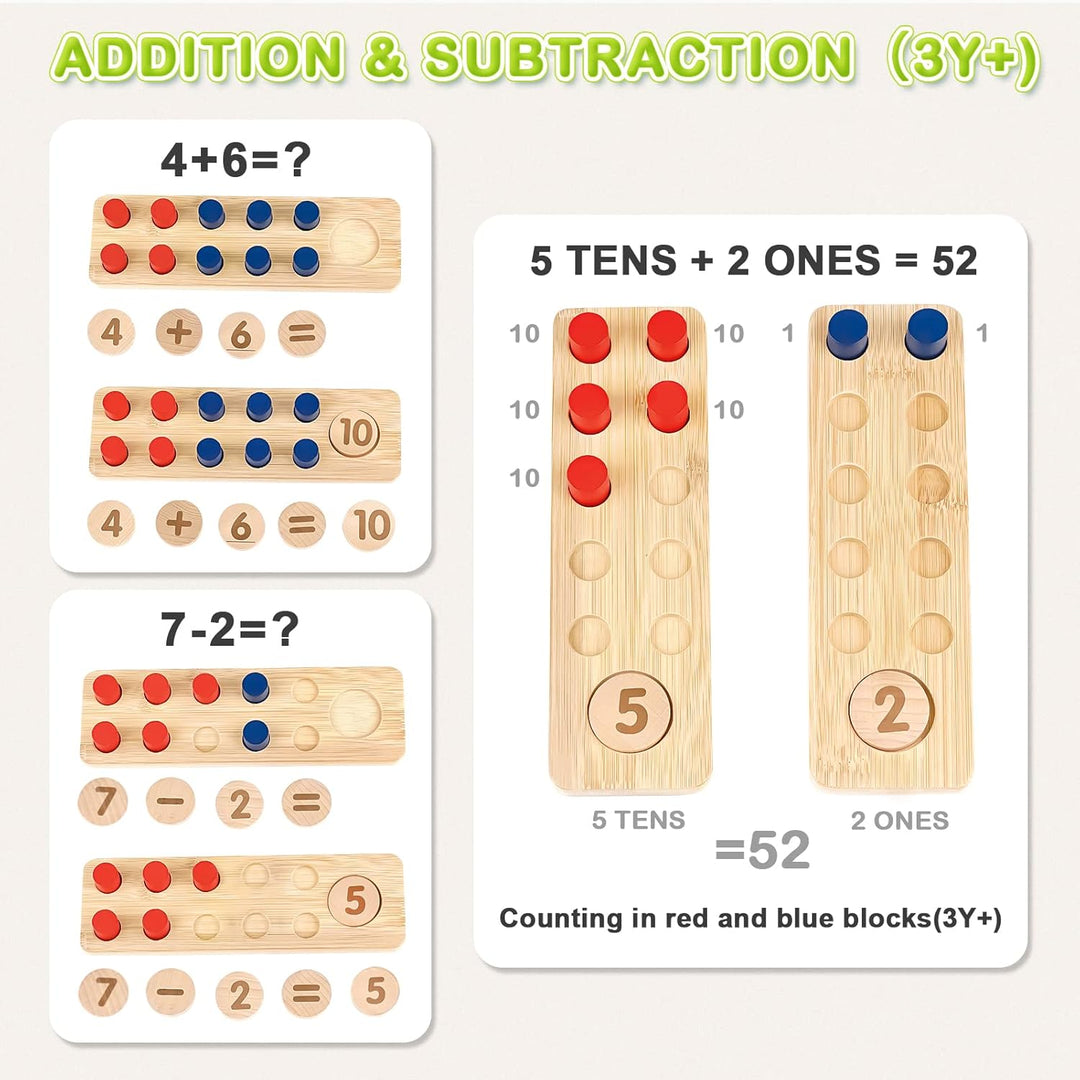 Wooden Montessori Counting Peg Board – Math Learning Toy for 3-5 Year Olds