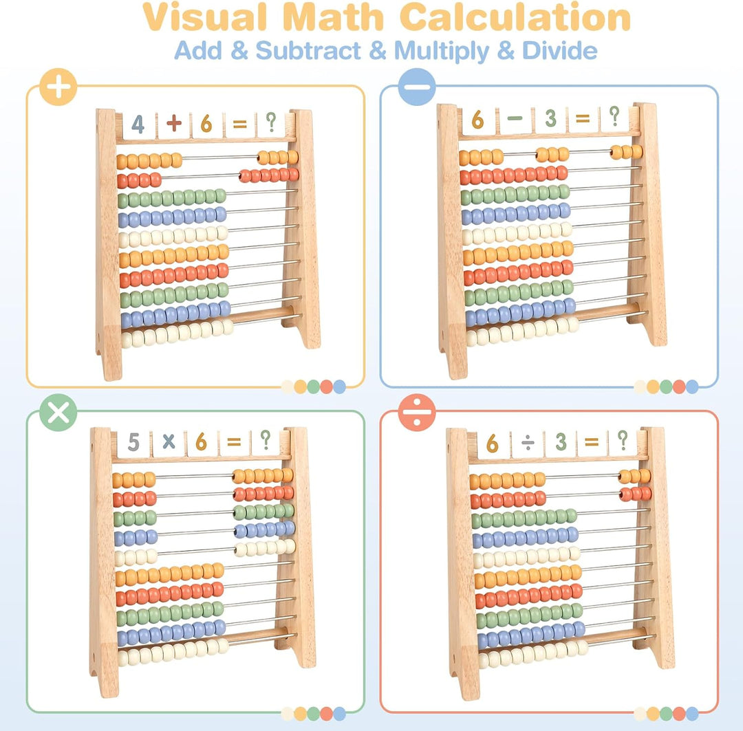 Wooden Abacus for Kids – Counting & Math Learning Toy for Preschoolers