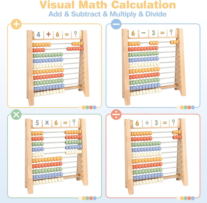 Wooden Abacus for Kids – Counting & Math Learning Toy for Preschoolers
