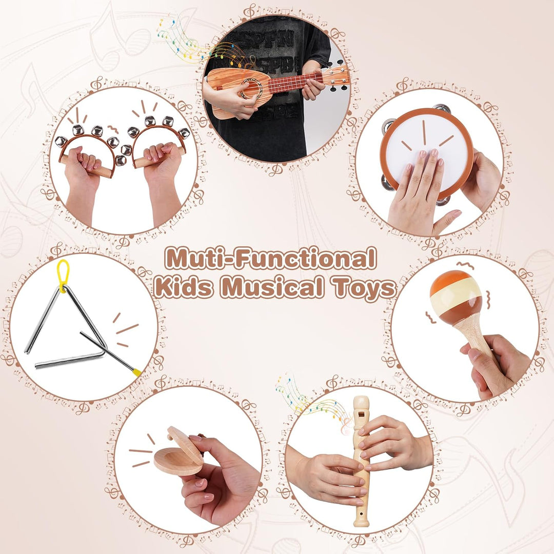 Toddlers Musical Guitar Set – Montessori 5-in-1 Instruments