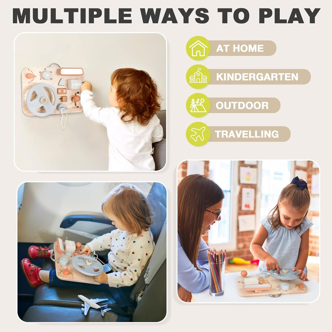 Wooden Montessori Sensory Board – Fine Motor Skills Toy for Kids