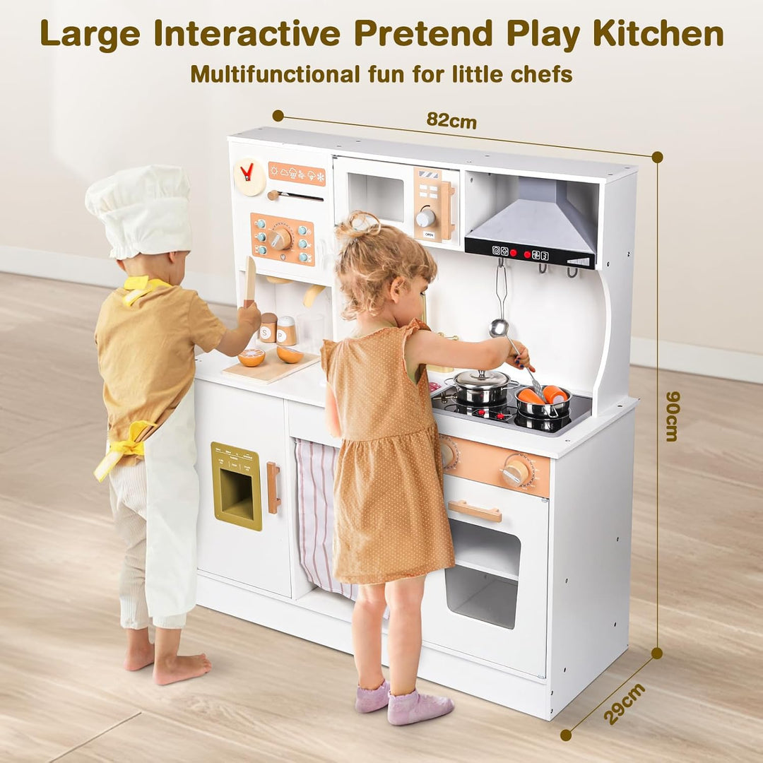 Wooden Play Kitchen Set for Kids Age 3+