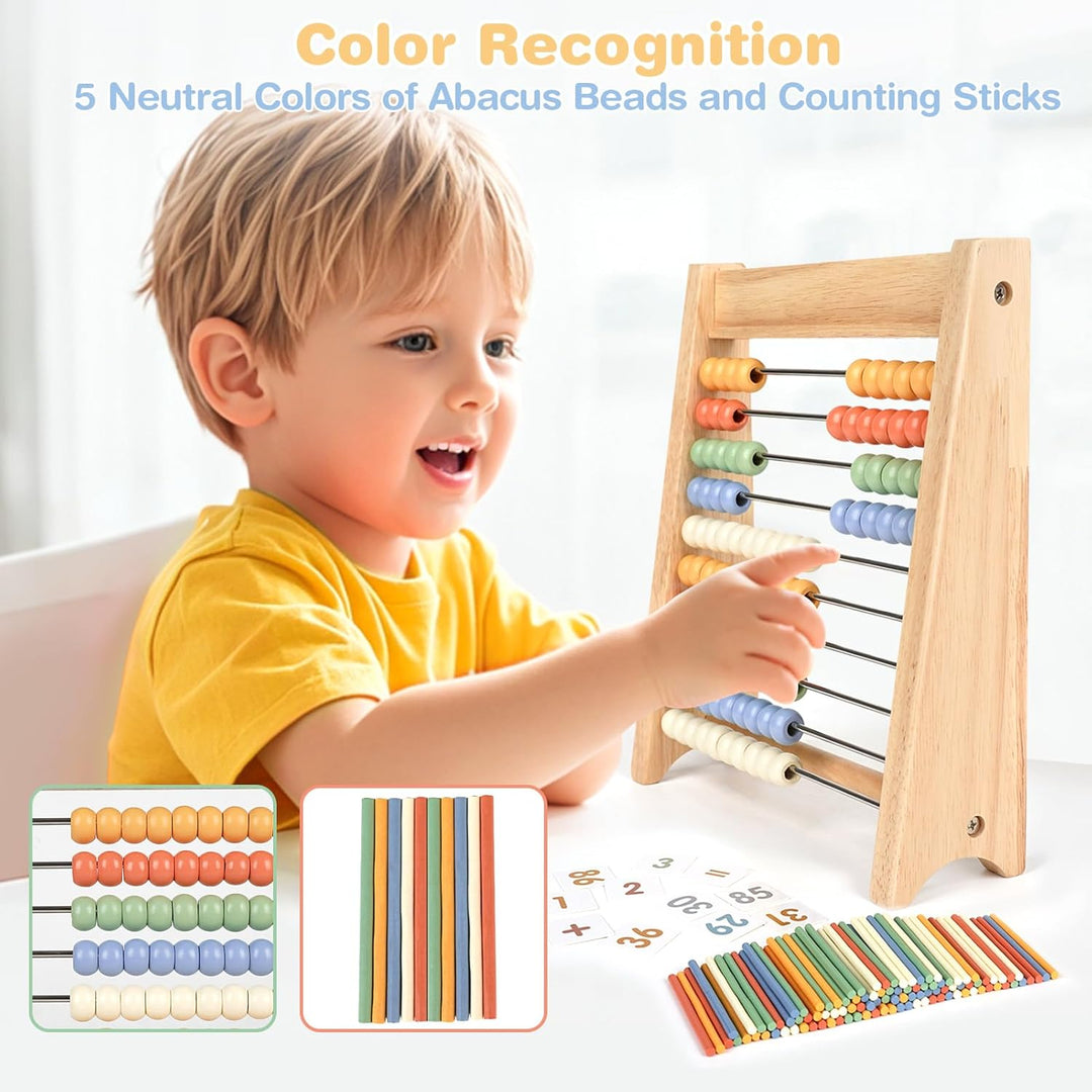 Wooden Abacus for Kids – Counting & Math Learning Toy for Preschoolers