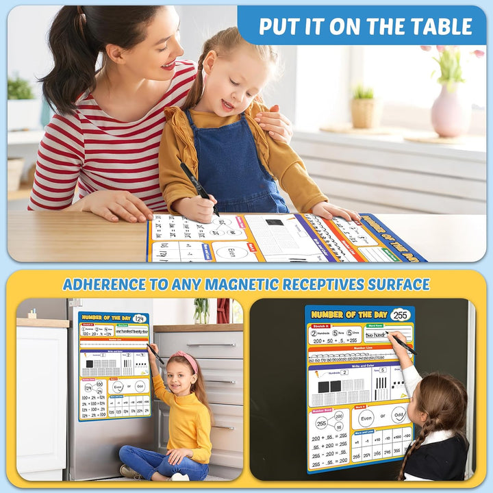 Magnetic Math Manipulatives Chart – Dry Erase Number Line for Classroom & Homeschool