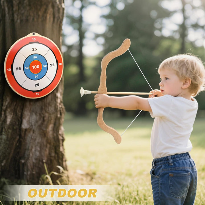 Wooden Bow and Arrow Set for Kids