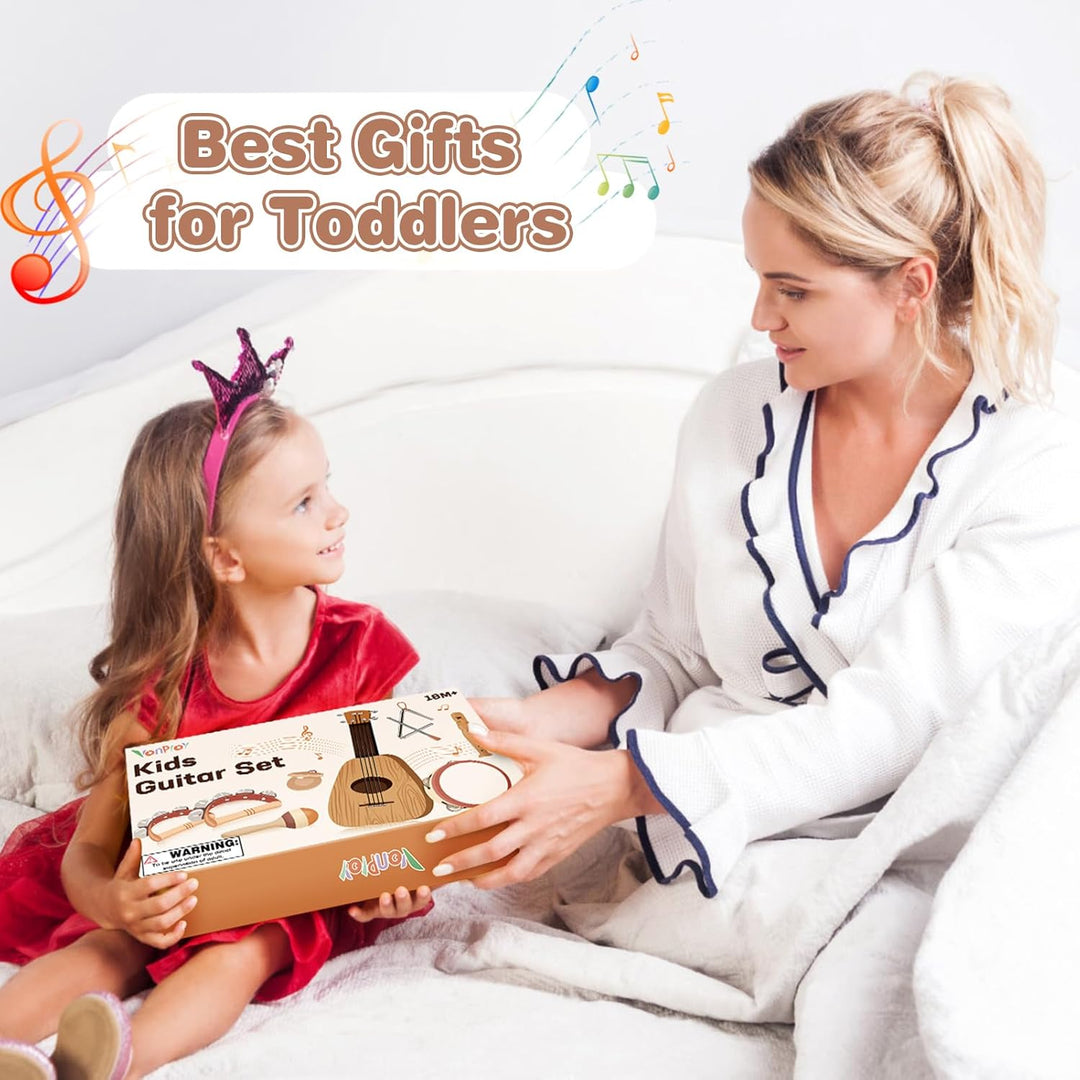 Toddlers Musical Guitar Set – Montessori 5-in-1 Instruments