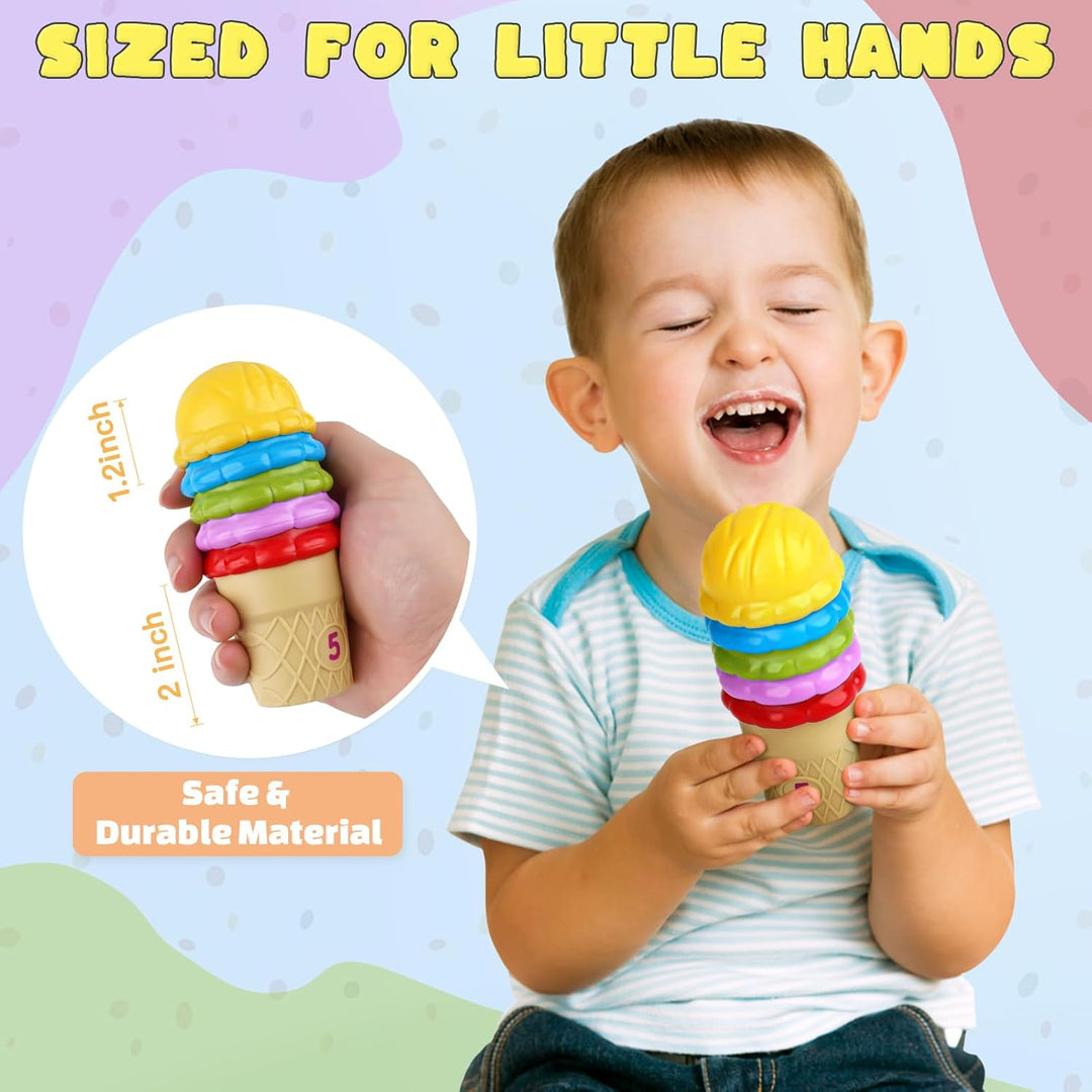 Ice Cream Sorting & Counting Toys – Montessori Math Learning Set for Toddlers