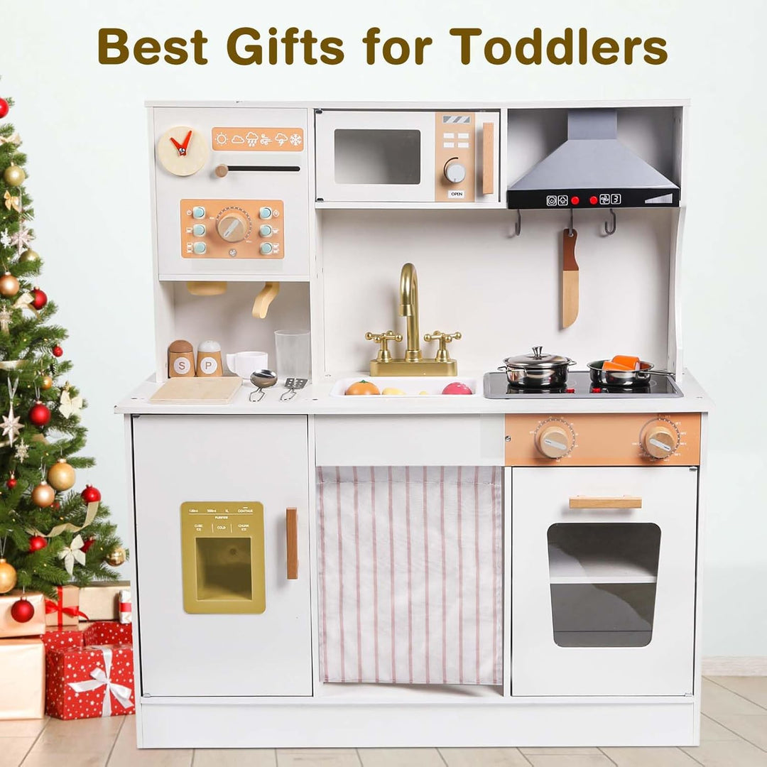 Wooden Play Kitchen Set for Kids Age 3+