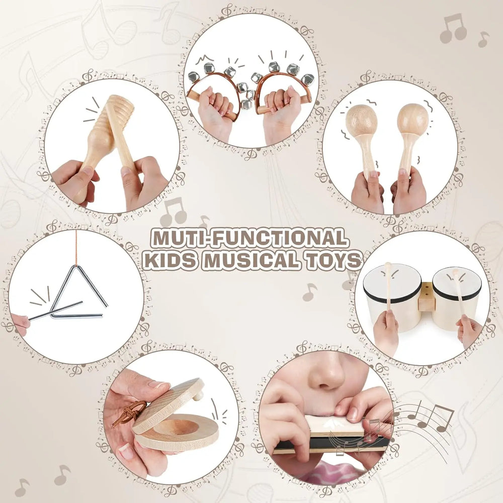 Toddlers Drum Set – 6-in-1 Montessori Musical Toys 