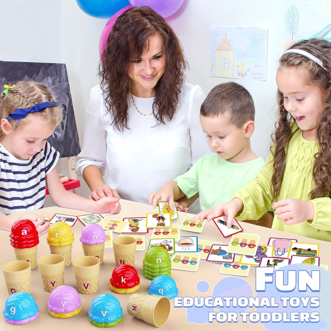 Ice Cream Sorting & Alphabet Toys – Montessori Learning for Toddlers