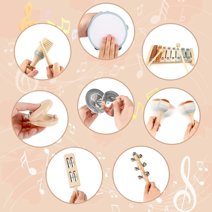 Wooden Musical Instruments Set for Toddlers