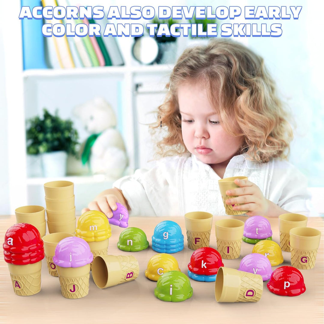 Ice Cream Sorting & Alphabet Toys – Montessori Learning for Toddlers