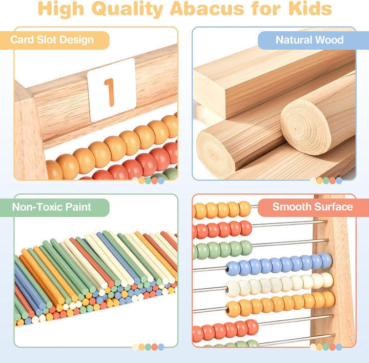 Wooden Abacus for Kids – Counting & Math Learning Toy for Preschoolers