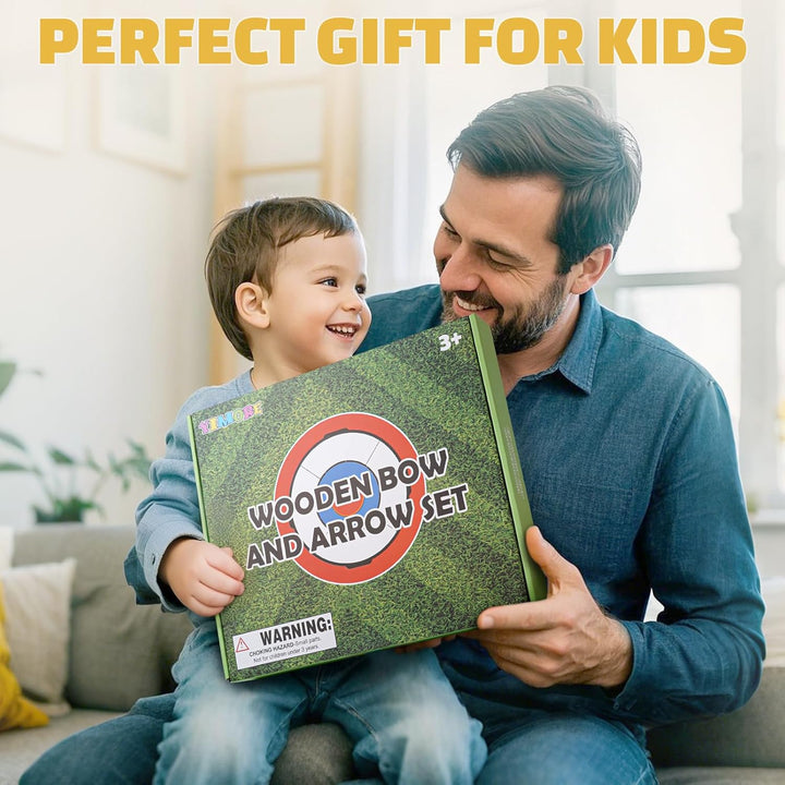 Wooden Bow and Arrow Set for Kids