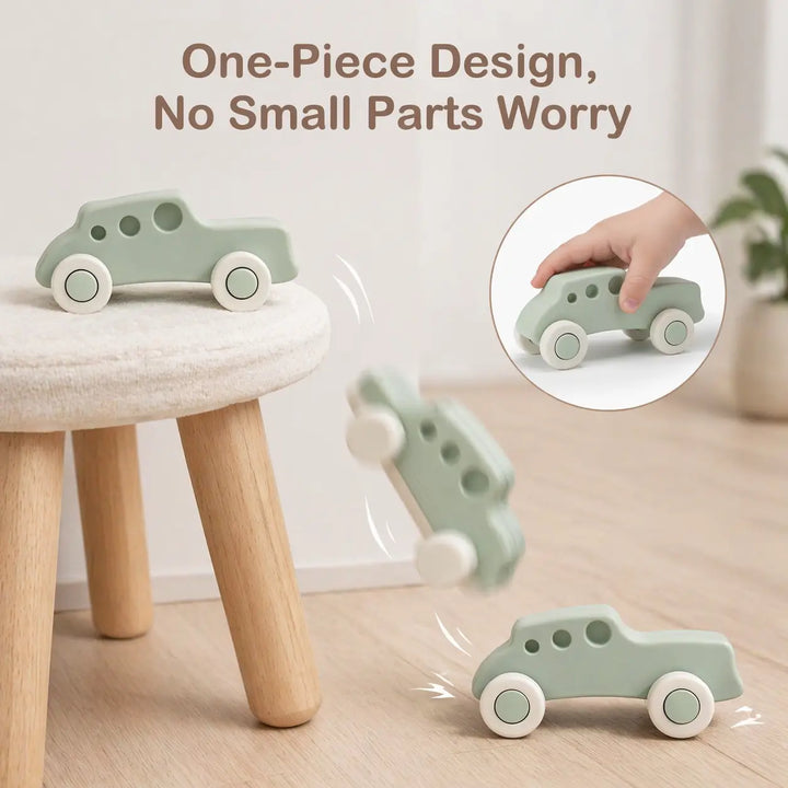 Silicone Baby Car Toys with Storage Box for Babies 6 M+ 