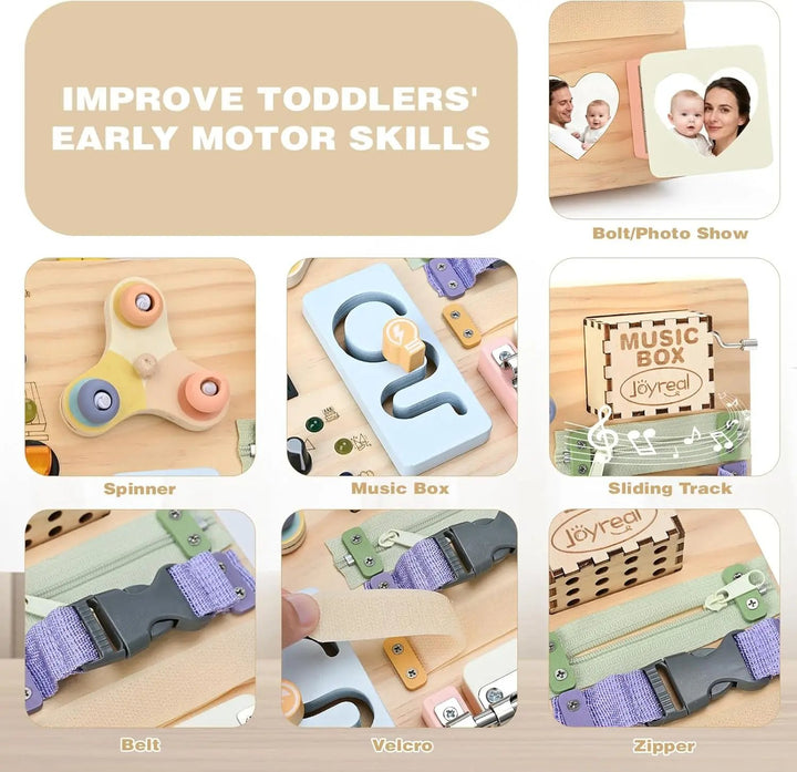 Montessori Busy Board for Early Learning Kids 